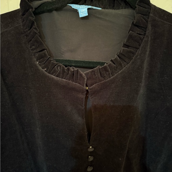 NWT Draper James RSVP Black Velvety Cord Dress With Bow - Picture 2 of 4